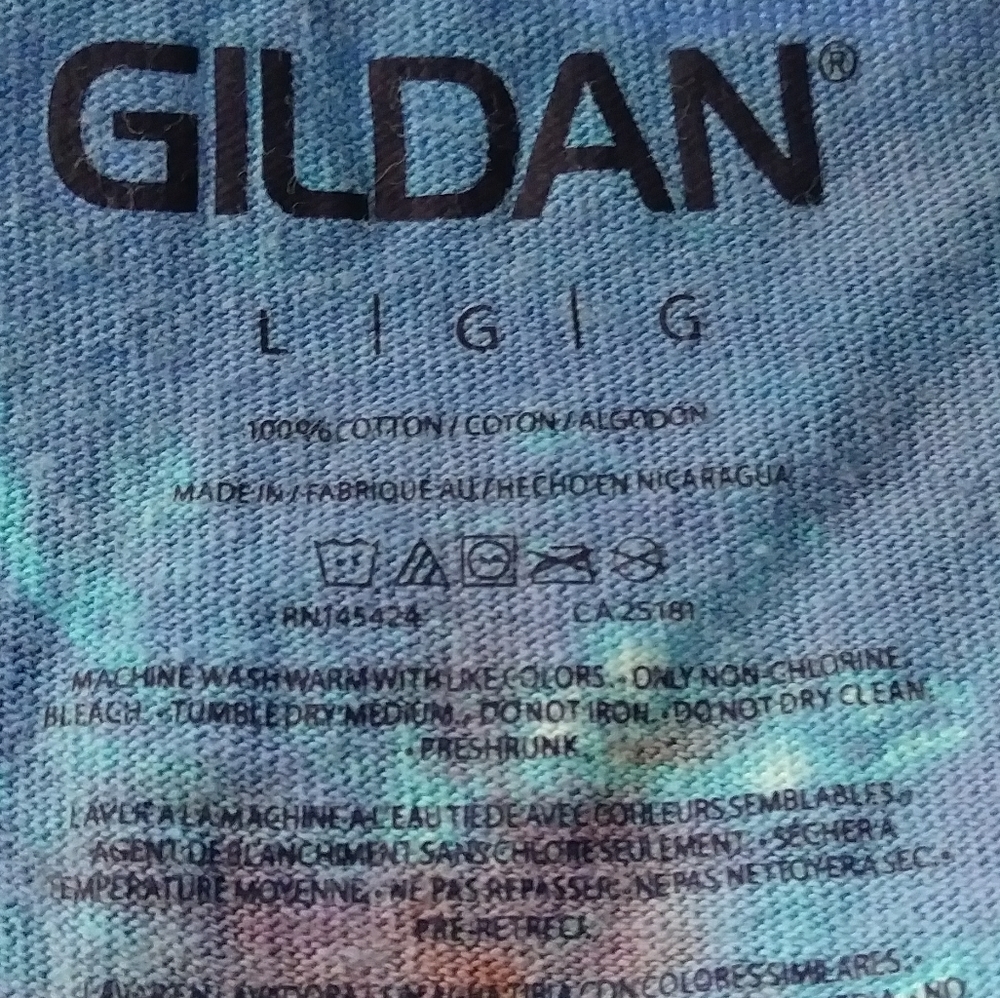 Gildan Tye Dye Men's Short Sleeve T-Shirt Size L - Picture 3 of 7